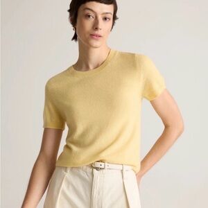 Quince Mongolian Cashmere Tee Sweater in Butter Yellow Women’s Size XS